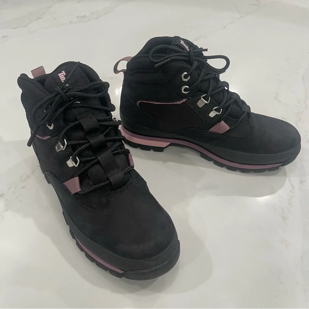 Like NEW! Timberland Women's Black and Pink Athletic Waterproof Boots - Picture 1 of 14